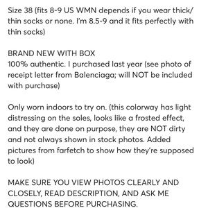 Balenciaga triple s clear sole size 38 which is an 8-8.5 US